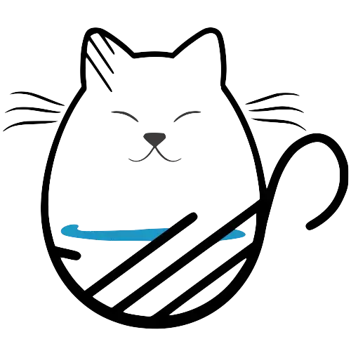 Graphic variation of the Kitten KaZoedle logo, with a smiling cat face | Kitten KaZoedle