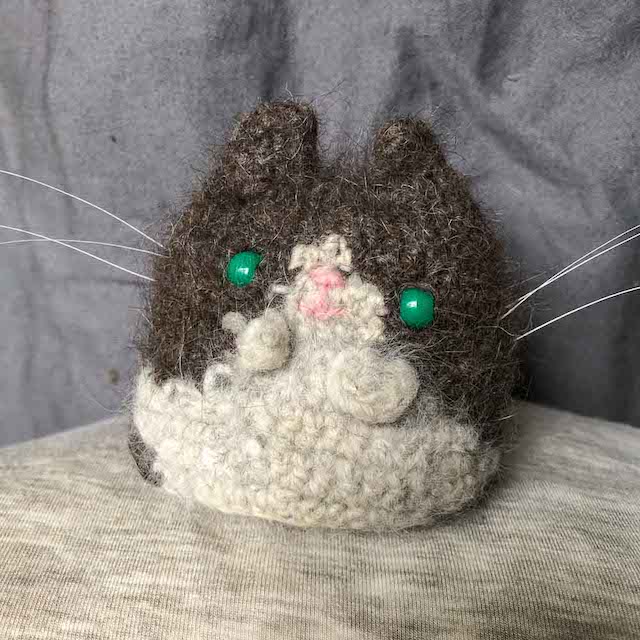 Tuxedo memorial kitty mini made from real cat fur | Kitten KaZoedle